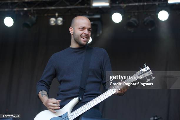 Jonathan Nunez of Torche performs on stage on Day 4 of Hove Festival 2013 on July 5, 2013 in Arendal, Norway.