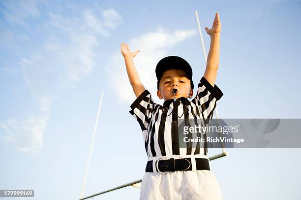 touchdown! - american football referee stockfoto's en -beelden