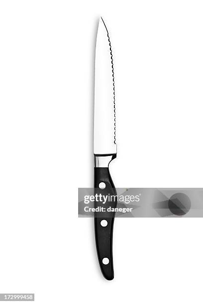 steak knife (clipping path) - steakmes stockfoto's en -beelden