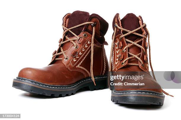 winter boots - leather boot stock pictures, royalty-free photos & images