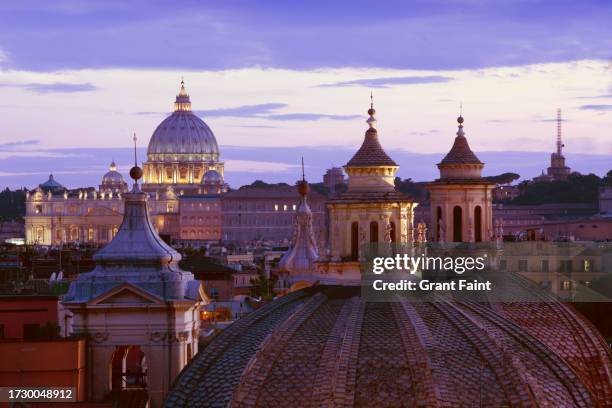 long view of rome buildings - vatican city aerial stock pictures, royalty-free photos & images