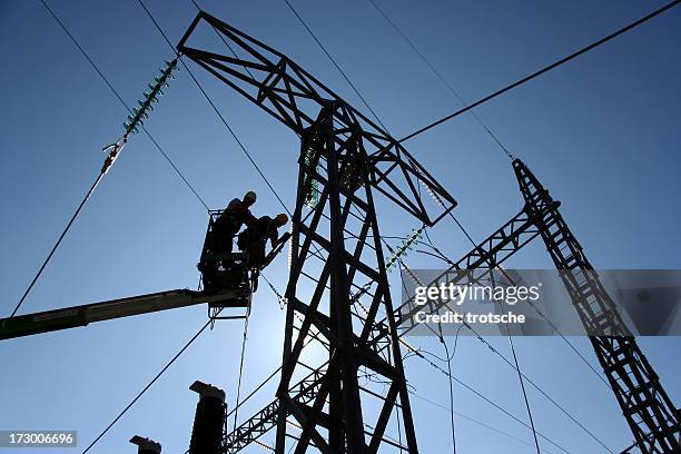 power line construction - power cable bildbanksfoton och bilder