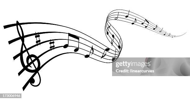 musikalische welle - notenschlüssel stock-fotos und bilder