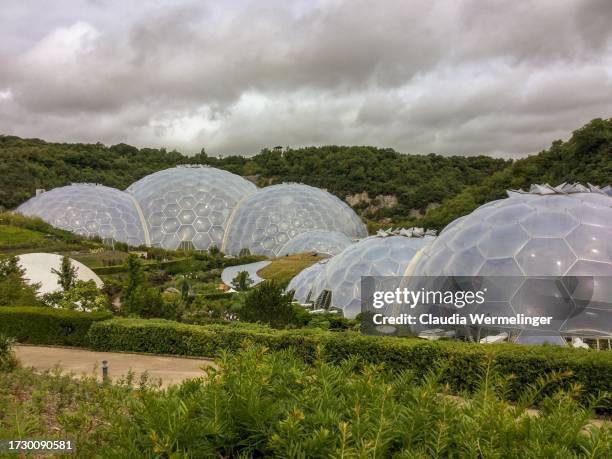 the eden project biomes - eden project stock pictures, royalty-free photos & images