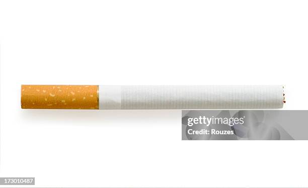 cigarette isolated - smoke white background stockfoto's en -beelden