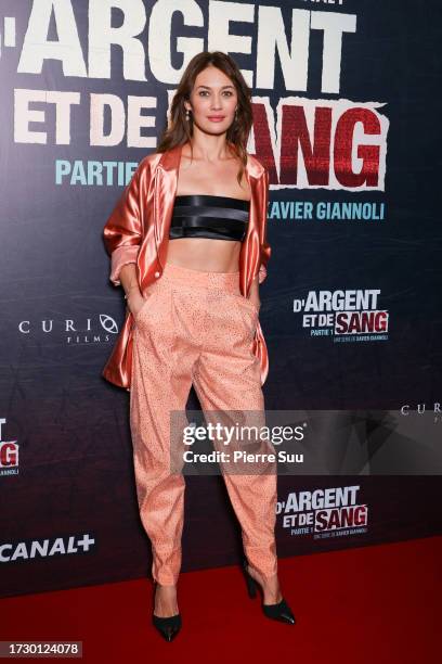 Olga Kurylenko attends the D'Argent Et De Sang" premiere at Cinema UGC Normandie on October 11, 2023 in Paris, France.