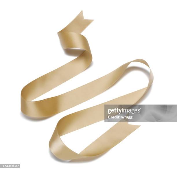 wave of gold ribbon - gold ribbon stock pictures, royalty-free photos & images