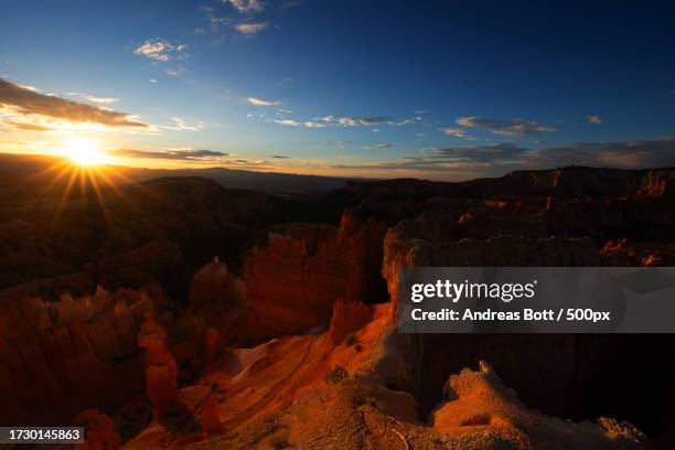 scenic view of rock formations against sky during sunset,utah,united states,usa - andreas solar stock pictures, royalty-free photos & images