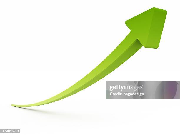 green arrow - growth arrow stock pictures, royalty-free photos & images