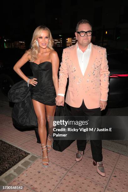 Amanda Holden and Alan Carr seen attending the Attitude Awards 2023 at The Roundhouse on October 11, 2023 in London, England.