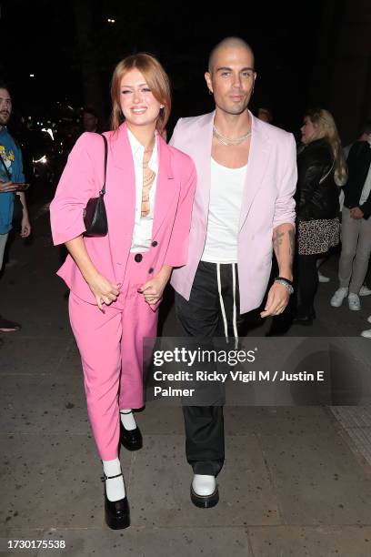 Maisie Smith and Max George seen attending the Attitude Awards 2023 at The Roundhouse on October 11, 2023 in London, England.