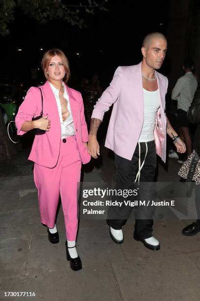 Maisie Smith and Max George seen attending the Attitude Awards 2023 at The Roundhouse on October 11, 2023 in London, England.