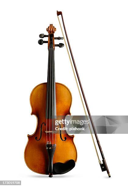 violine und schleife mit pfade - streicherbogen stock-fotos und bilder