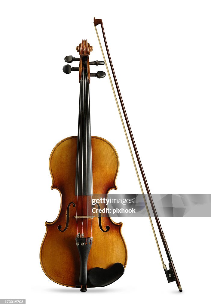 Violino e arco com caminhos