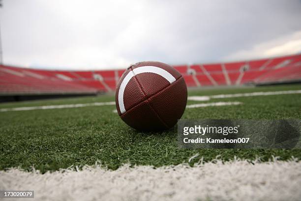 football on field - football ball close up stock pictures, royalty-free photos & images