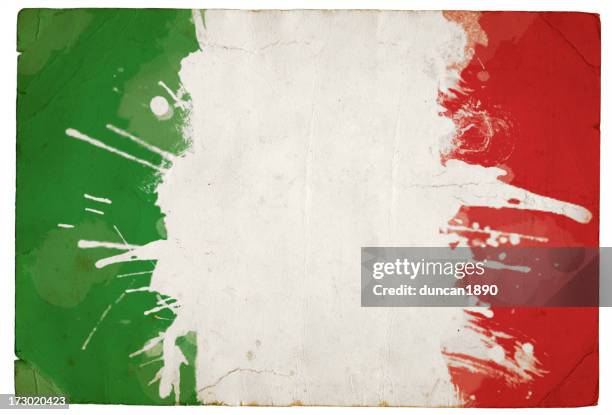 splatter tricolore italiano - bandiera italiana foto e immagini stock