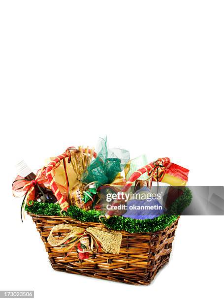 cesto de presente de natal - gift hamper imagens e fotografias de stock