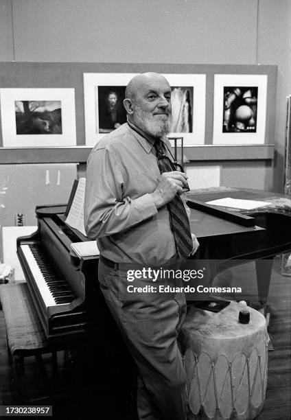 View of American photographer Ansel Adams in his home, Carmel, California, January 10, 1970.