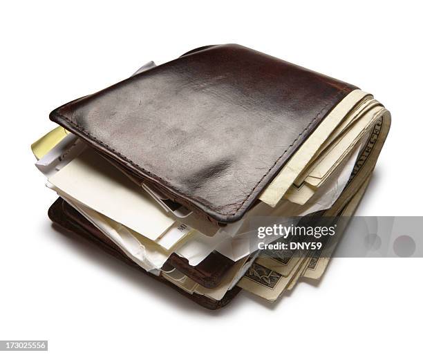 old wallet - full wallet stock pictures, royalty-free photos & images