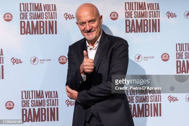 Claudio Bisio attends the "L'Ultima Volta Che Siamo Stati Bambini" photocall on October 11, 2023 in Milan, Italy.