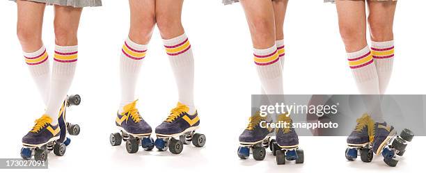 roller skate poses - skater isolated stock pictures, royalty-free photos & images