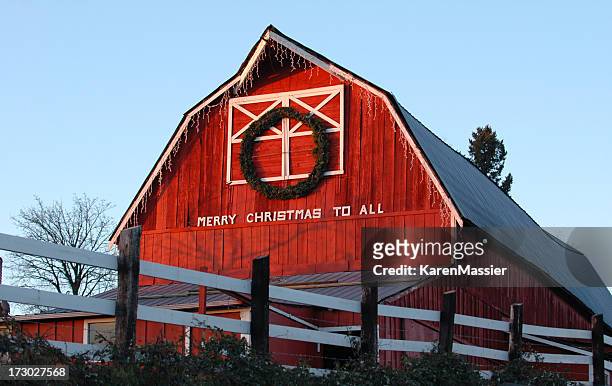 merry christmas barn - country christmas 個照片及圖片檔