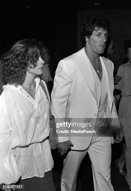 Sylvester Stallone and wife Sasha Czack Circa 1980's .