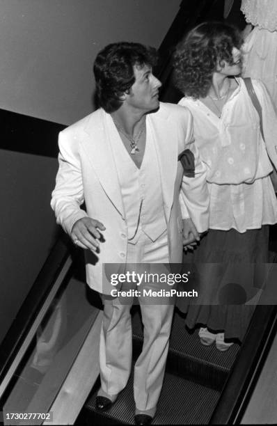 Sylvester Stallone and wife Sasha Czack Circa 1980's .