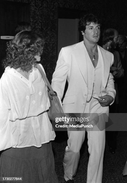 Sylvester Stallone and wife Sasha Czack Circa 1980's .