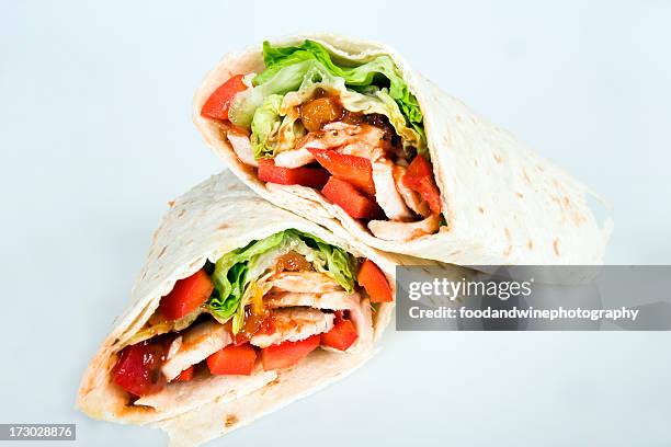chicken wrap sandwich - chicken wrap stock-fotos und bilder