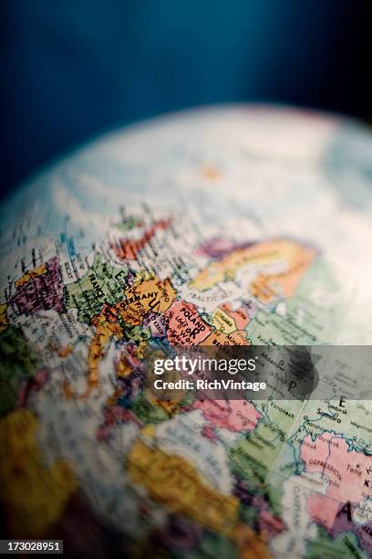 globe of europe - desktop globe stock pictures, royalty-free photos & images