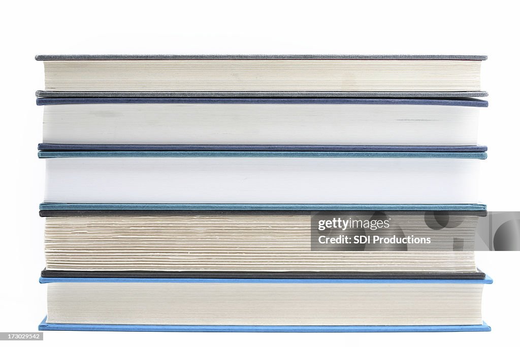 Stacked Books Isolated On White Background