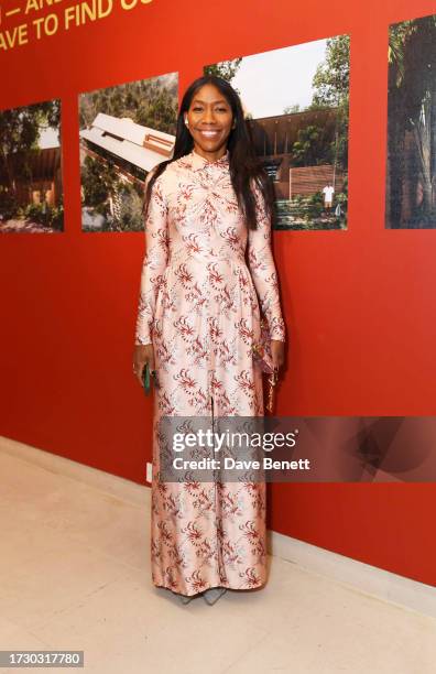 Kenya Hunt, Editor-in-Chief of ELLE UK attends the “Know Who We Are” MOWAA exhibition, part of Christie’s x Elle Contemporary Art Party celebrating...