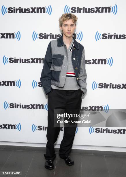 Troye Sivan visits the SiriusXM Studios on October 11, 2023 in New York City.