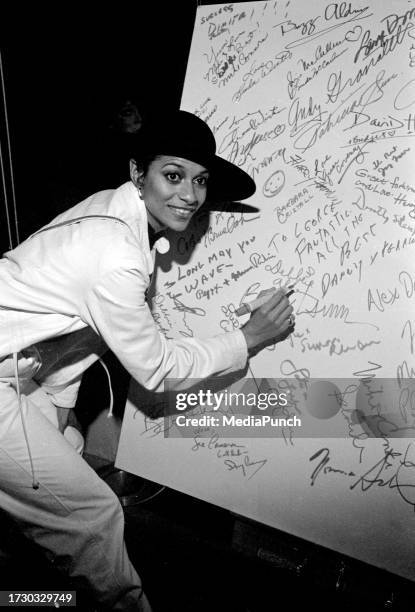 Debbie Allen at George Santo Pietro's third pizzaria opening in Calabasas Circa 1980's