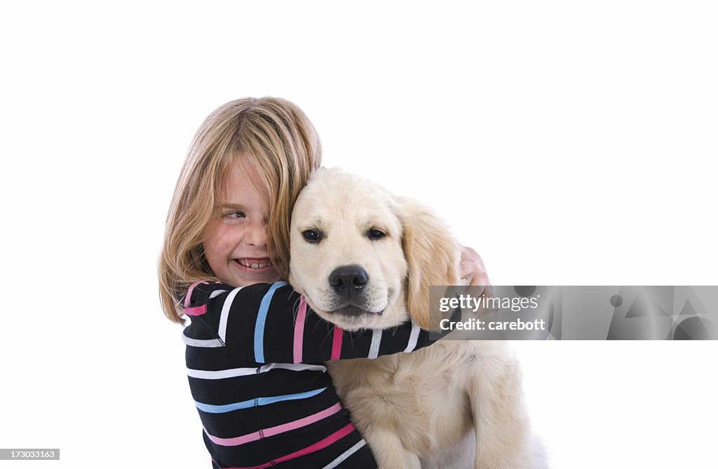 Girl and Her Puppy