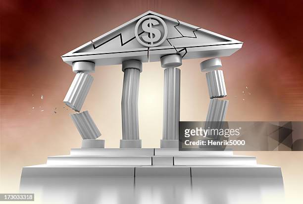 bank collapsing - collapsing stock pictures, royalty-free photos & images