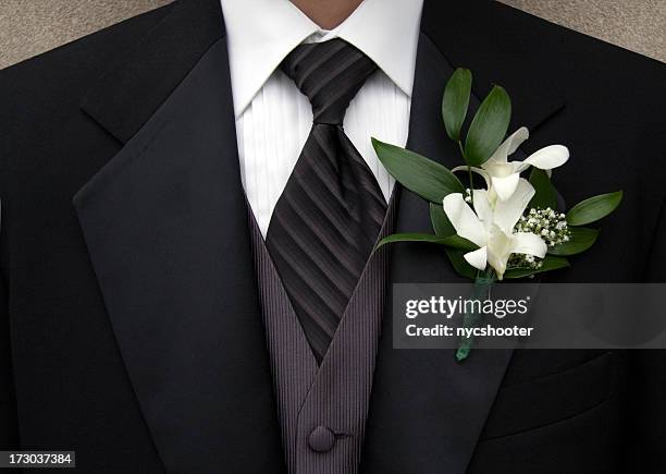 tuxedo - corsage stock pictures, royalty-free photos & images