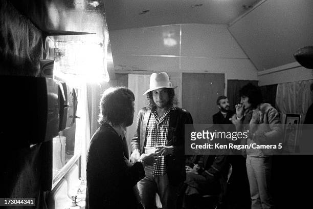Singer Bob Dylan is photographed backstage of The Last Waltz concert on November 25, 1976 in San Francisco, California. CREDIT MUST READ: Ken...