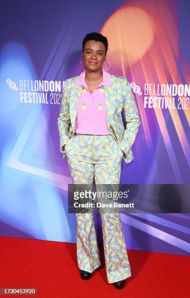 Leah Harvey attends the "Tuesday" screening during the 67th BFI London Film Festival at Curzon Soho on October 11, 2023 in London, England.