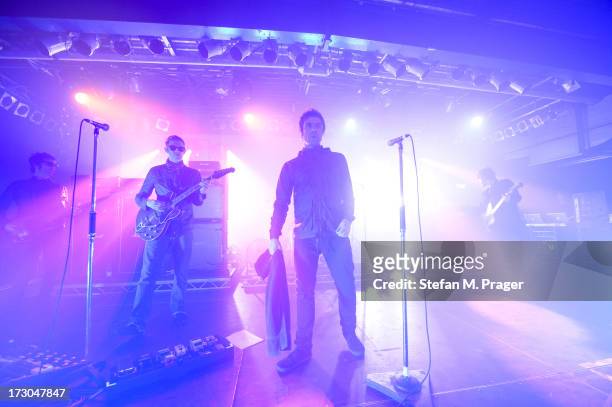 Jeff Wootton, Andy Bell, Liam Gallagher and Gem Archer of Beady Eye perform at Backstage Werk on July 5, 2013 in Munich, Germany.
