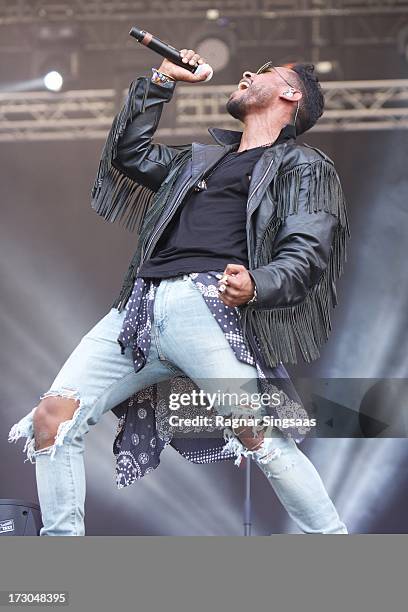 Miguel performs on stage on Day 4 of Hove Festival 2013 on July 5, 2013 in Arendal, Norway.