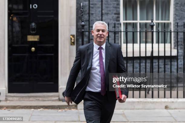 Secretary of State for Health and Social Care Steve Barclay leaves 10 Downing Street after attending the weekly Cabinet meeting in London, United...