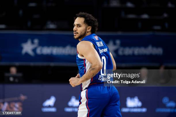 Shane Larkin, #0 of Anadolu Efes Istanbul during the Turkish Airlines EuroLeague Regular Season Round 3 match between Anadolu Efes Istanbul and LDLC...