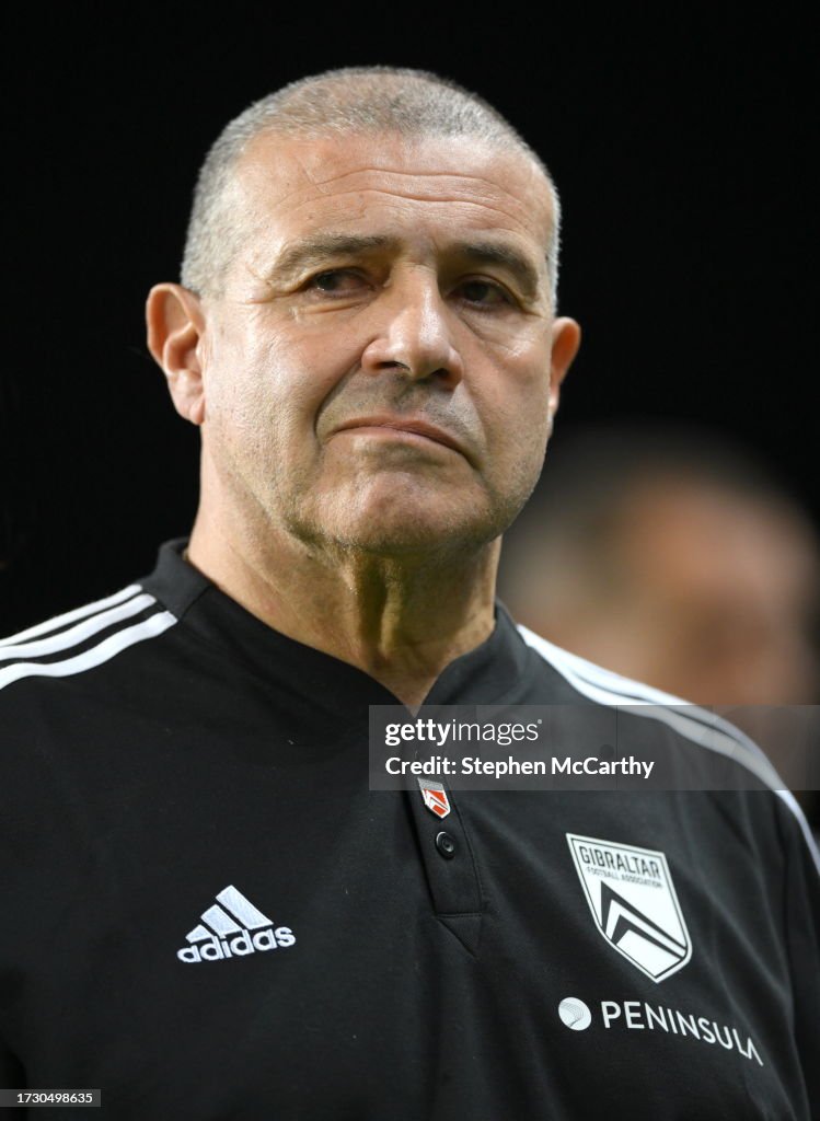 Julio Rivas Algarve , Portugal - 16 October 2023; Gibraltar manager Julio Ribas ...