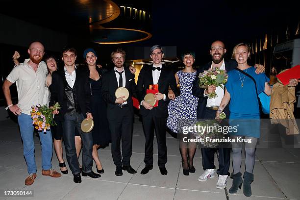 The Foerderpreis winners attend the Munich Film Festival 2013 - 'Foerderpreis Neues Deutsches Kino' at BMW Museum on July 05, 2013 in Munich, Germany.