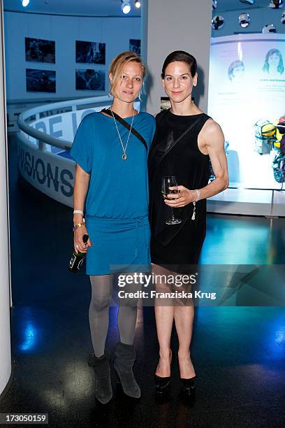 Lana Cooper and Bibiana Beglau attend the Munich Film Festival 2013 - 'Foerderpreis Neues Deutsches Kino' at BMW Museum on July 05, 2013 in Munich,...