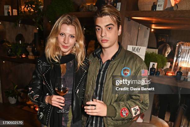 Sascha Bailey and guest attend the launch of Georgia May Jagger's new skincare line 'MAY Botanicals' at 1 Hotel Mayfair on October 17, 2023 in...