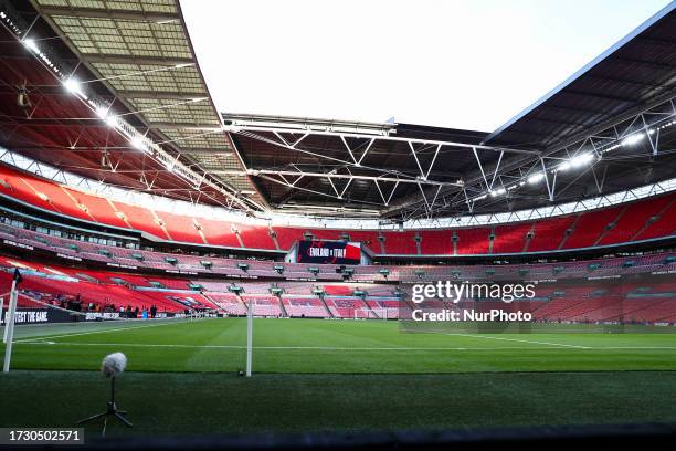 General view of the stadium during the UEFA European Championship Qualifying Group C match between England and Italy at Wembley Stadium, London on...