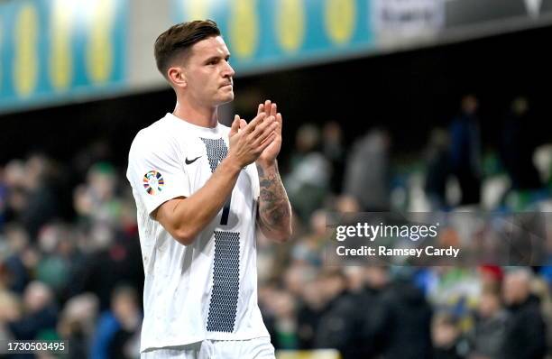 Belfast , United Kingdom - 17 October 2023; Benjamin Verbi of Slovenia after the UEFA EURO 2024 Championship qualifying group H match between...